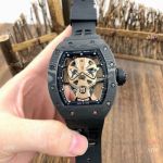Swiss Quality Richard Mille RM52-06 Rose Gold SKULL Dial Watches Carbon Case